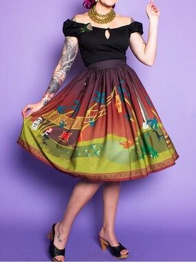 The Oblong Box Shop Creature From The Black Lagoon Tiki Bar Skirt XXXL 3X